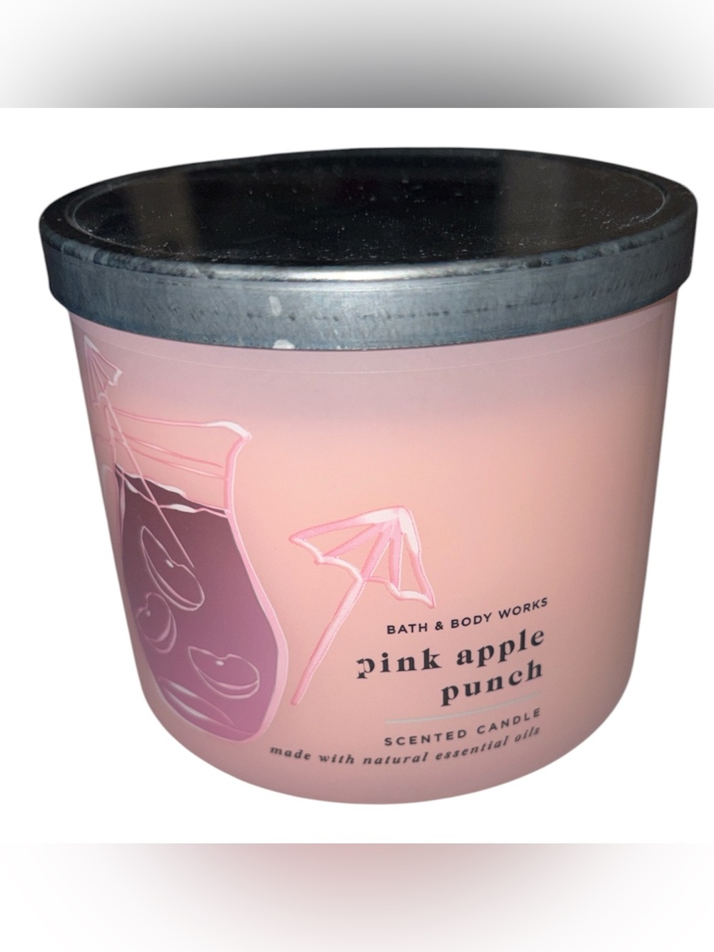 Bath & Body Works Pink Apple Punch Scented Candle 3 wick jar NWT